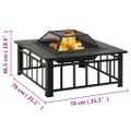 vidaXL Prenosné ohnisko s kutáčom 79x79x46,5 cm XXL oceľ