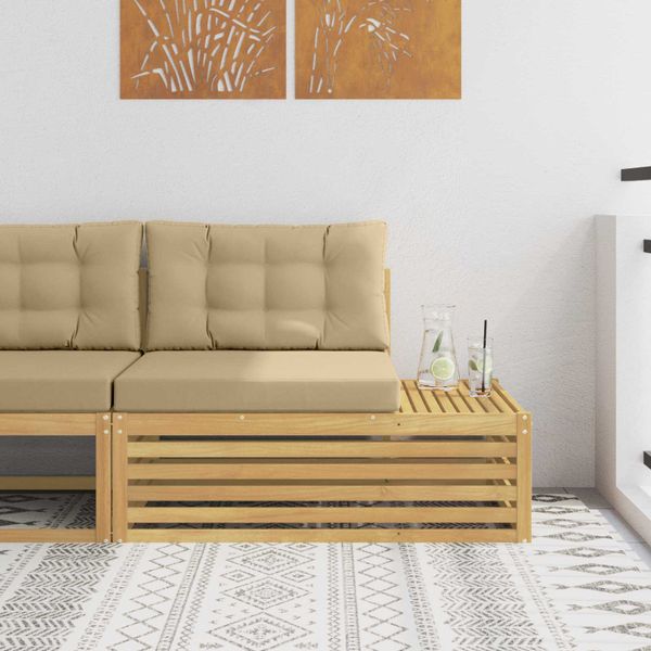 vidaXL Vonkajšia koncová pohovka s vankúšom Biela 115 x 83 x 73 cm