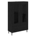vidaXL Highboard Čierny dub 69,5 x 31 x 115 cm Kompozitné drevo
