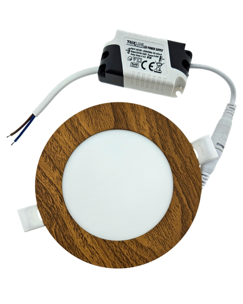 TR-145 LED panel 6W 504lm 4200K dekor drevo - kruhový vstavaný Trixline