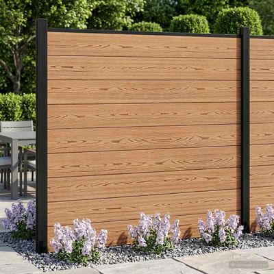 vidaXL Súprava plotov 2 pcs 353 x 186 cm WPC a hliník Hnedá