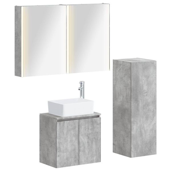vidaXL Sada kúpeľňového nábytku 4 pcs Betónovo sivá