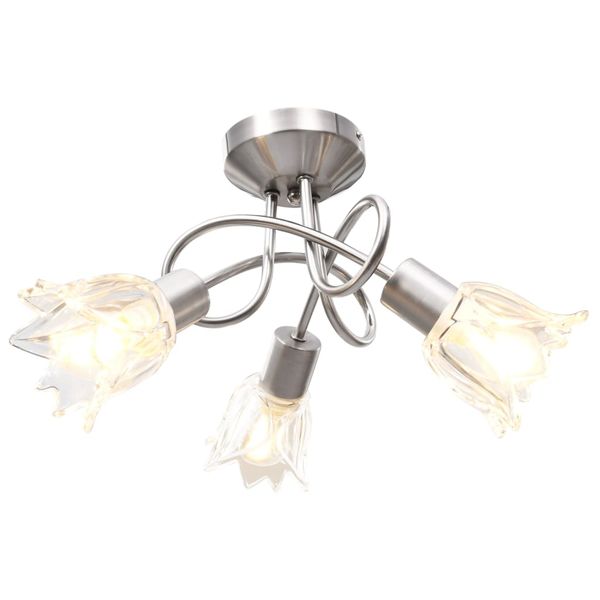 vidaXL Stropná lampa+sklenené tienidlá na 3 žiarovky E14, tulipán