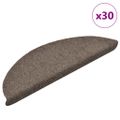 vidaXL Schodové rohože, samolepiace, 30 ks, 56x17x3 cm, béžové, polkruhové