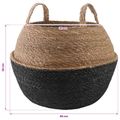 vidaXL Kvetináč s uchami 2 ks Čierna Ø 45 x 36 cm 100% Morská tráva