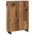 vidaXL Úzky úložný vozík staré drevo 48x13x68 cm kompozitné drevo