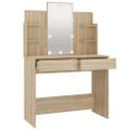 vidaXL Toaletný stolík s LED dub sonoma 96x40x142 cm