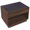 vidaXL Konferenčný stolík s nekonečnými LED hnedý dub 70x50x50 cm