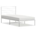 vidaXL Kovový rám postele bez matraca s čelom biely 75x190cm