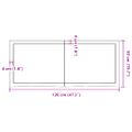 vidaXL Nástenná polica bledohnedá 120x50x(2-6) cm ošetrený masívny dub