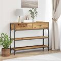vidaXL Konzolový stôl Staré drevo 100 x 25 x 75 cm Kompozitné drevo