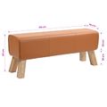 vidaXL lavička 110 x 30 x 45 cm Skutočná koža Hnedá