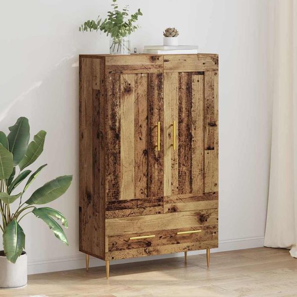 vidaXL Highboard Staré drevo 69,5 x 31 x 115 cm Kompozitné drevo