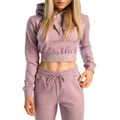 Dámska mikina Essential Cropped Hoodie Mauve - STRIX, veľkosť M, veľkosť oblečenia M, 95.2 % cotton, 4.8 % elastane