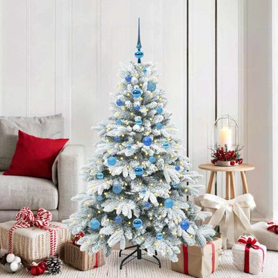 vidaXL Umelý vianočný stromček s 150 LED-i Biela 150 cm PE a PVC