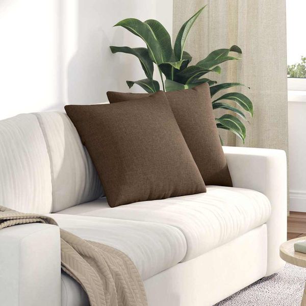 vidaXL Vankúše na pohovku 2 pcs Hnedá 50 x 50 cm látka