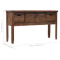 vidaXL Konzolový stolík z jedľového dreva 131x35,5x75 cm hnedý