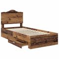 vidaXL Rám postele Staré drevo 100 x 200 cm Kompozitné drevo