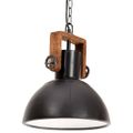 vidaXL Industriálna závesná lampa 25 W, čierna, okrúhla 30 cm E27