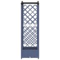 vidaXL Vyvýšený záhon s mriežkou a strechou Sivá 124 x 40 x 123 cm PP