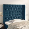 vidaXL Čelo postele so záhybmi tmavomodrá 103x16x118/128 cm zamat