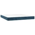 vidaXL Posteľný rám boxsping s matracom tmavomodrý 180x200 cm zamat