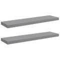 vidaXL Plávajúce nástenné police 2 ks, sivé 90x23,5x3,8 cm, MDF