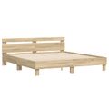 vidaXL Rám postele s LED pásikmi Sonoma 193 x 203 cm Kompozitné drevo