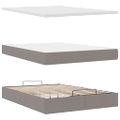 VidaXL Osmanská posteľ s matracom a LED diódami Taupe 140x200 cm Látka