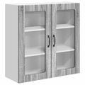 vidaXL Nástenný sklenený kabinet LUCCA Sivá sonoma 80 x 31 x 80 cm