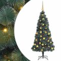vidaXL Umelý predsvetelný vianočný stromček s guľovým setom 120 cm PET