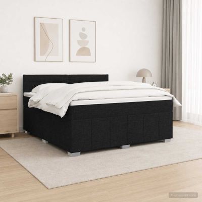 vidaXL Posteľ boxspring s matracom Čierna 160 x 200 cm Látka