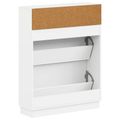 vidaXL Skriňa na topánky HOORN 78 x 24 x 100 cm Kompozitné drevo Biela