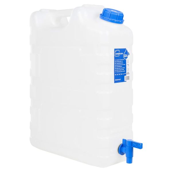 vidaXL Zásobník na vodu s kohútikom, priehľadný 20 l, plast
