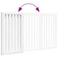 vidaXL Brána pre psa skladacia 3 panely biela 150 cm topoľové drevo