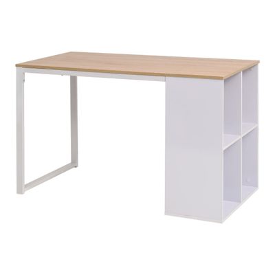 vidaXL Písací stôl 120x60x75 cm, dubová a biela farba