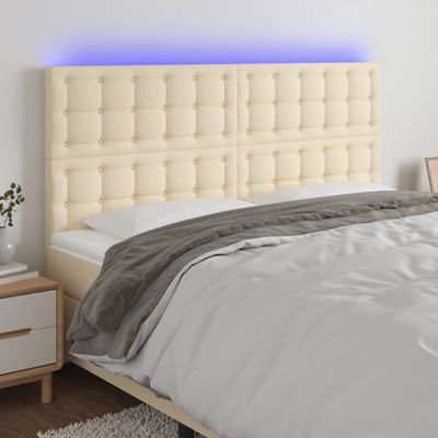 vidaXL Čelo postele krémové 160x5x118/128 cm kožalátka