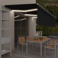 vidaXL Automatická markíza tienidlo&LED&senzor vetra 6x3 m antracitová