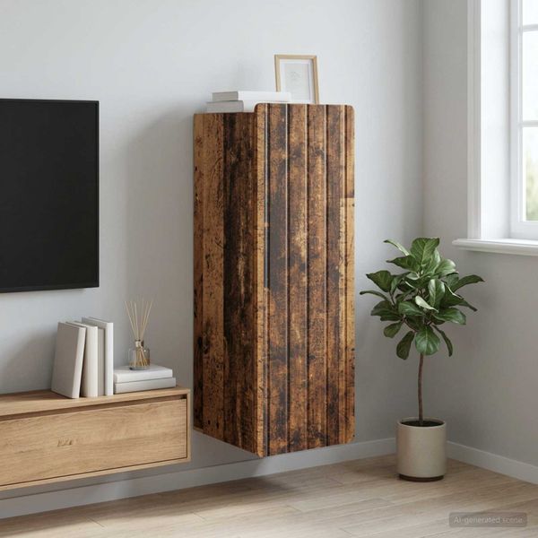 vidaXL Nástenná skrinka Staré drevo 33 x 34,5 x 94 cm Kompozitné drevo