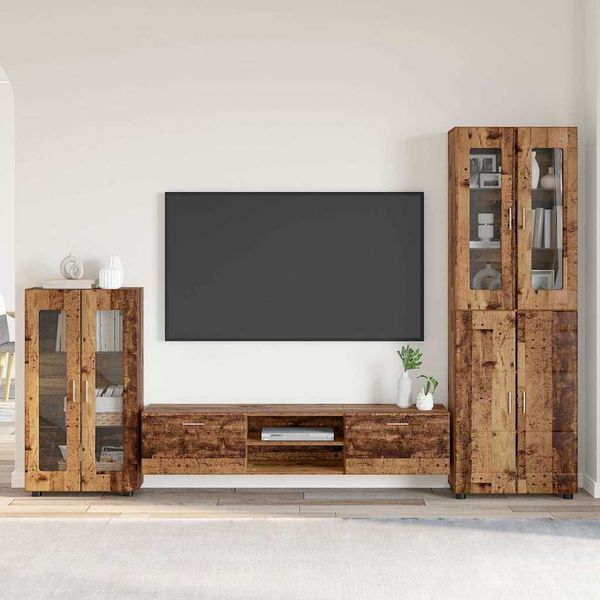 vidaXL Zostava TV skriniek FLORIN 3 pcs Staré drevo Kompozitné drevo