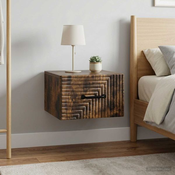 vidaXL Nástenná nočná skrinka 2 ks Dymový dub 34,5 x 33 x 20 cm