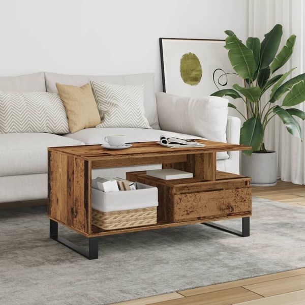 vidaXL Konferenčný stolík staré drevo 90x49x45 cm spracované drevo