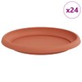 vidaXL Kruhový kvetinový podnos 24 ks Tehlovo červená Ø 21,5 x 2,5 cm