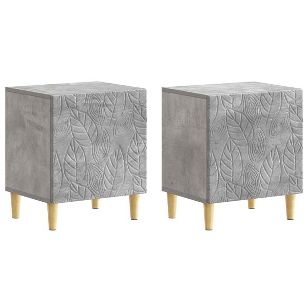 vidaXL Nočný stolík 2 pcs Betónovo sivá 43 x 34,5 x 50 cm