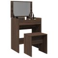 vidaXL Toaletný stolík a stolička hnedý dub 60x40x113,5 cm