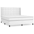 vidaXL Boxspring posteľ s matracom biela 180x200 cm umelá koža