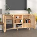 vidaXL Komoda hnedá 105x30x60 cm masívna borovica a prírodný ratan