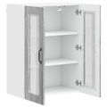 vidaXL Nástenný sklenený kabinet PORTO Sivý Sonoma 60 x 31 x 80 cm