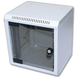 10'' rack jednodielny 9U/260 TRITON šedý dvere sklo