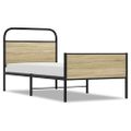 vidaXL Posteľný rám bez matraca 75x190 cm dub sonoma kompozitné drevo
